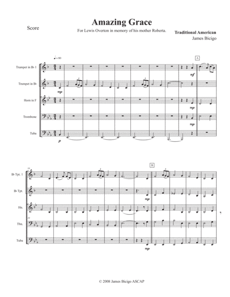 Amazing Grace (arr. James Bicigo)