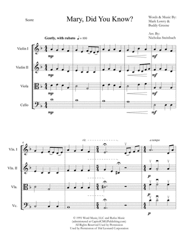 Mary, Did You Know? (arr. Nicholas Steinbach)
