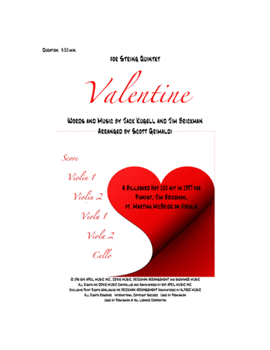 Valentine (arr. Scott Grimaldi)
