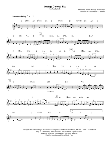 Orange Colored Sky (arr. Marco Polo C. Ignacio)