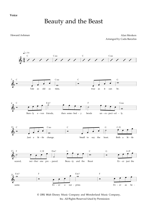 Beauty And The Beast (arr. Cadu Barcelos)