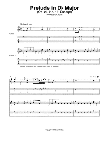 Prelude in Db Major (Op. 28, No. 15; Excerpt) (arr. Mark Phillips)