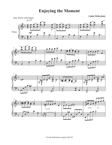 Enjoying the Moment- quiet/reflective piano solo by Linda McKechnie