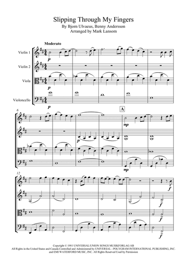 Slipping Through My Fingers (arr. Mark Lansom)