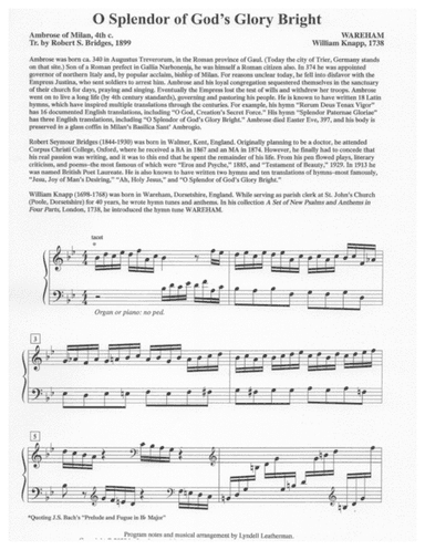 O Splendor of God's Glory Bright (arr. Lyndell Leatherman)