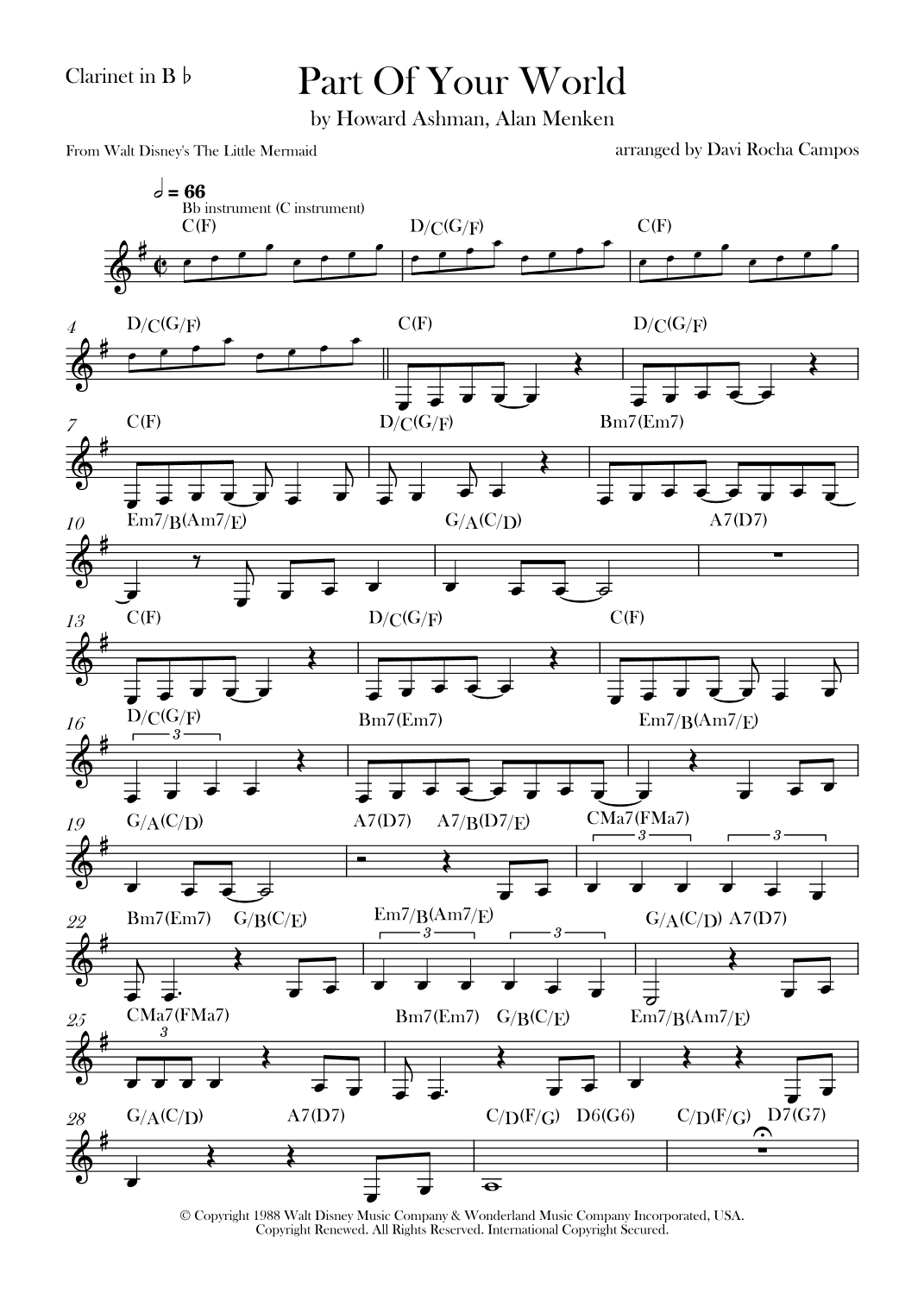 Part Of Your World (arr. Davi Rocha Campos)
