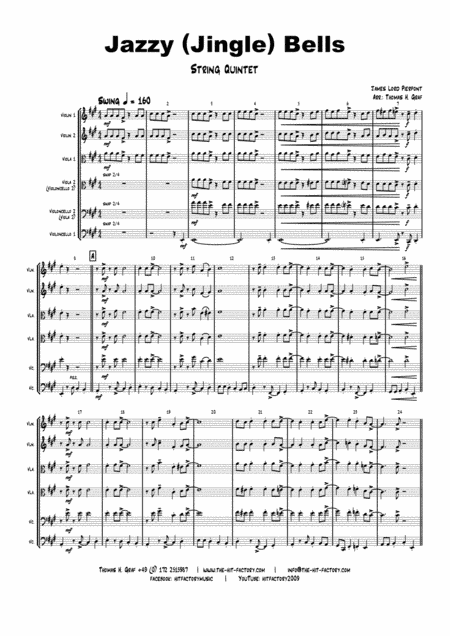 Jazzy Jingle Bells - Christmas Swing - String Quintet (arr. Thomas H. Graf)