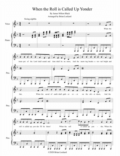 When the Roll is Called Up Yonder Piano and Voice (arr. Brian Lockard)