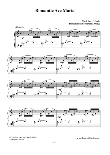 Romantic Ave Maria - Famous Piano Music No.7 (arr. Miranda Wong)