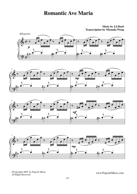 Romantic Ave Maria - Famous Piano Music No.7 (arr. Miranda Wong)
