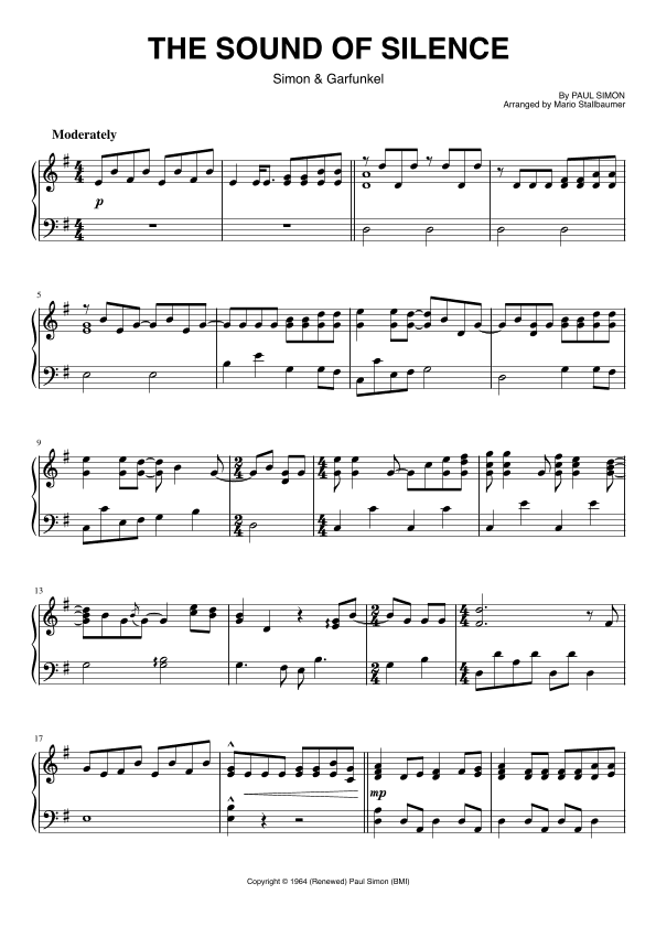 The Sound Of Silence (arr. Mario Stallbaumer)