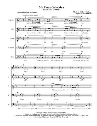 My Funny Valentine (arr. Paul William Stewart)