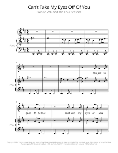 Can't Take My Eyes Off Of You (arr. Ygor Nunes)