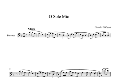 O Sole Mio - Eduardo Di Capua (Bassoon) (arr. Digital Book Music)