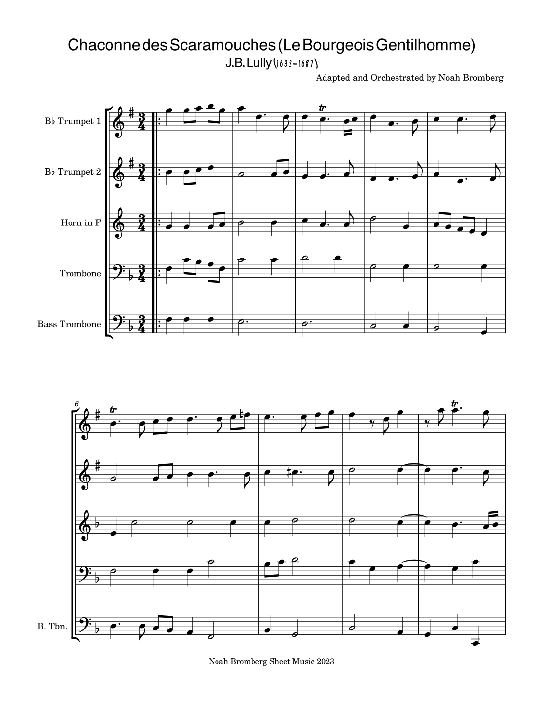 Chaconne (chaconne de scaramouche) Le Bourgeois Gentilhomme (arr. Noah Bromberg)
