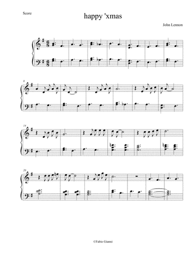 Happy Xmas (War Is Over) (arr. pianoplayer)