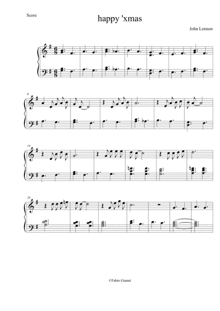 Happy Xmas (War Is Over) (arr. pianoplayer)