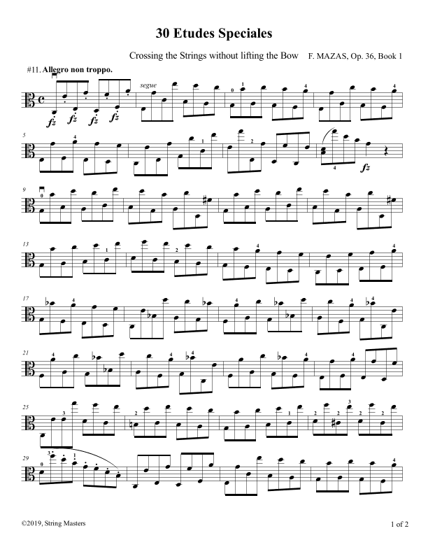 Mazas, Etudes for Viola Op 36, Book 1, No.11 (arr. String Masters)