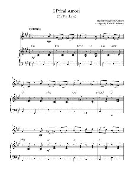 I Primi Amori (The First Love) (arr. Kaiserin Rebecca)