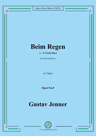 Jenner-Beim Regen,in F Major,Op.4 No.9 (arr. OSM Press)
