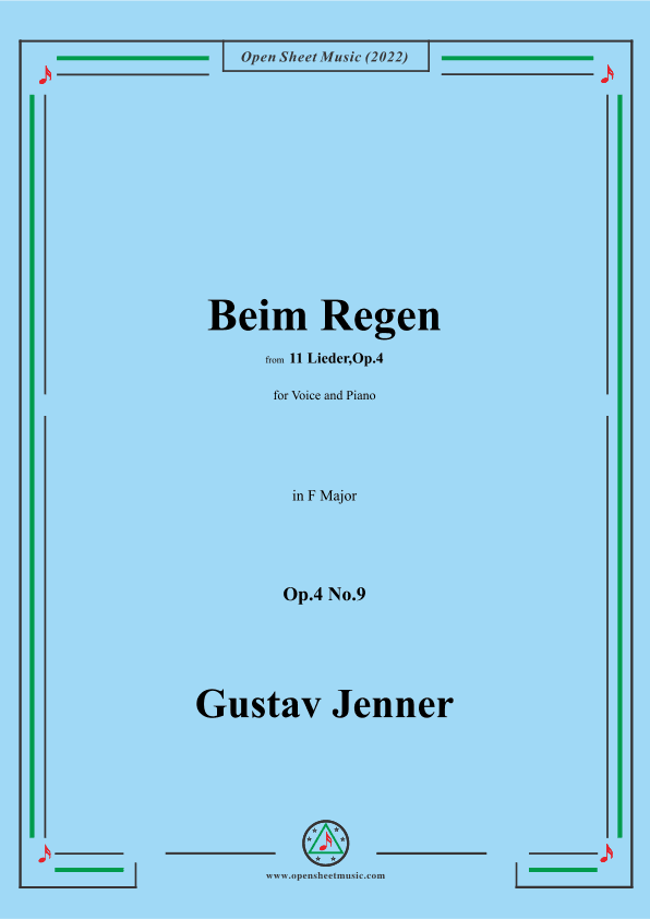Jenner-Beim Regen,in F Major,Op.4 No.9 (arr. OSM Press)
