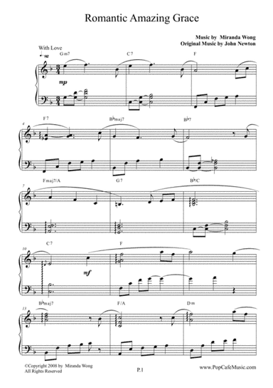Romantic Amazing Grace in F (Love Version) (arr. Miranda Wong)