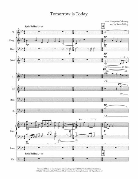 Tomorrow Is Today (arr. Steve Milloy)