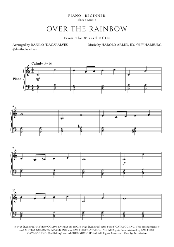 Over The Rainbow (arr. Danilo "Daca" Alves)