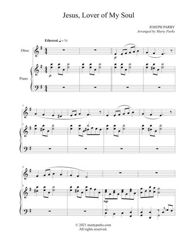 Jesus, Lover of My Soul (Oboe-Piano) (arr. Marty Parks)