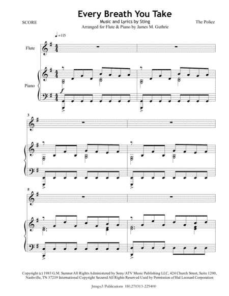 Every Breath You Take (arr. James M. Guthrie, ASCAP)