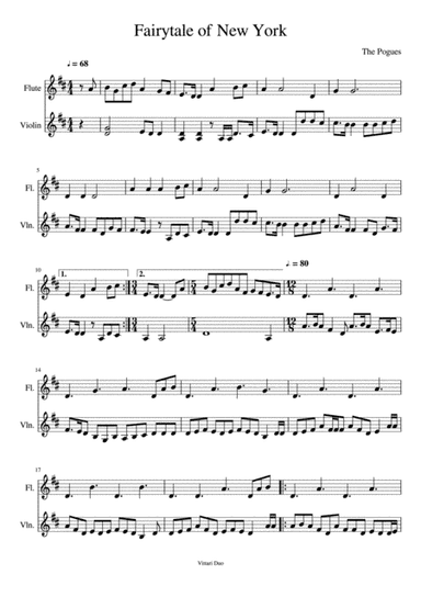 Fairytale Of New York (arr. Nia Squirrell, Vittari Duo)