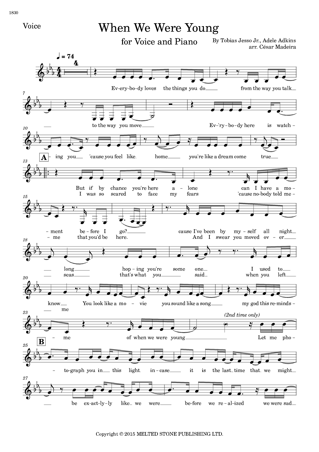 When We Were Young (arr. César Madeira)