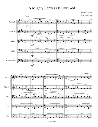 A Mighty Fortress is Our God (String Quintet or Orchestra) (arr. B. C. Dockery)