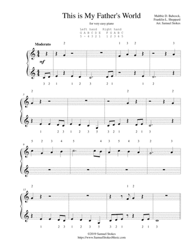 This is My Father's World - for very easy piano (arr. Samuel Stokes)