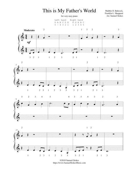This is My Father's World - for very easy piano (arr. Samuel Stokes)