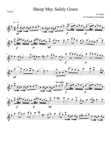 Sheep May Safely Graze (J.S. Bach) - String Quartet (arr. Kathryn Griesinger)