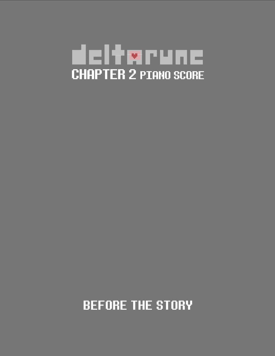 Before the Story (DELTARUNE Chapter 2 - Piano Sheet Music)