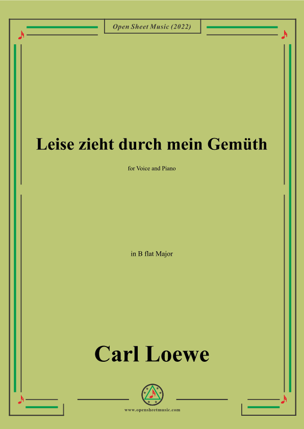 Loewe-Leise zieht durch mein Gemüth,in B flat Major (arr. OSM Press)