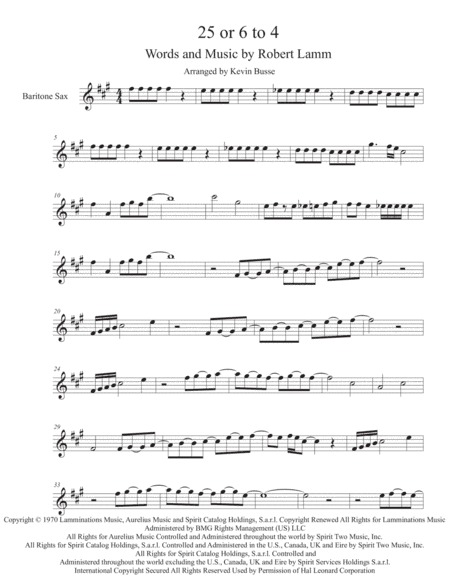 25 Or 6 To 4 (arr. Kevin Busse)