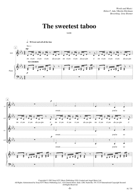 The Sweetest Taboo (arr. Jetse Bremer)