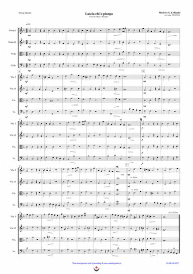 Lascia ch´io pianga (Handel) (arr. Josef STASTNY)