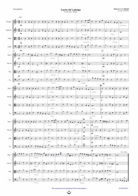 Lascia ch´io pianga (Handel) (arr. Josef STASTNY)