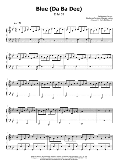 Blue (da Ba Dee) (arr. Mario Stallbaumer)