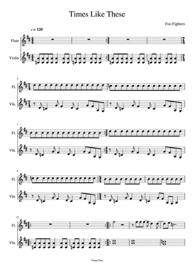 Times Like These (arr. Nia Squirrell, Vittari Duo)