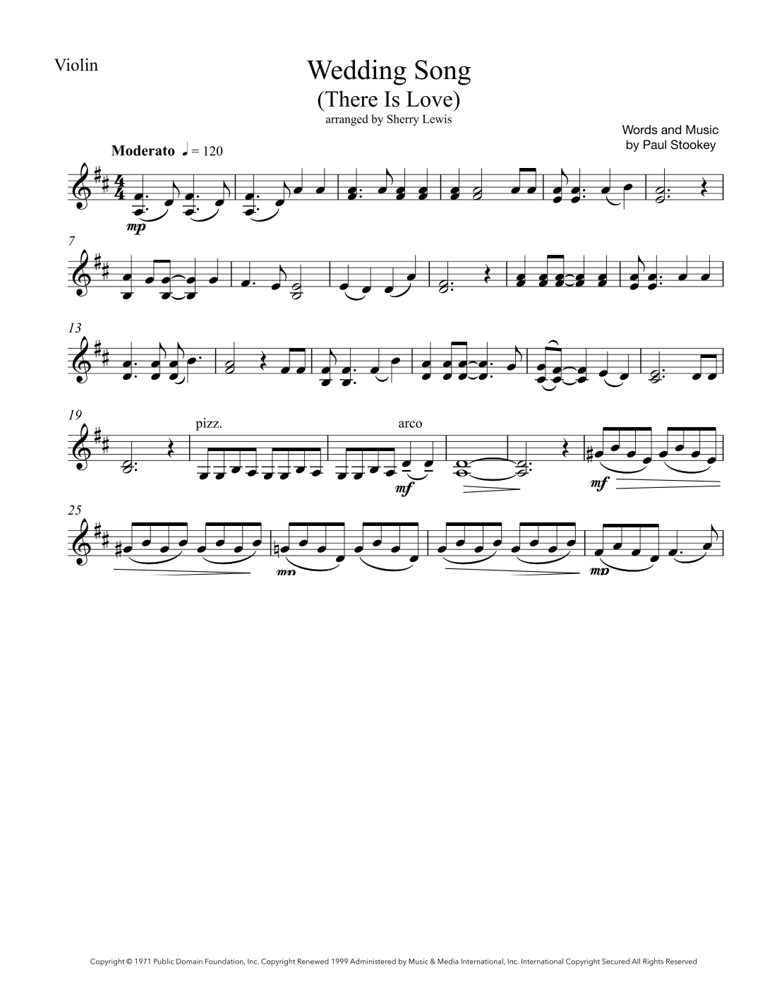 Wedding Song (There Is Love) (arr. Sherry Lewis)