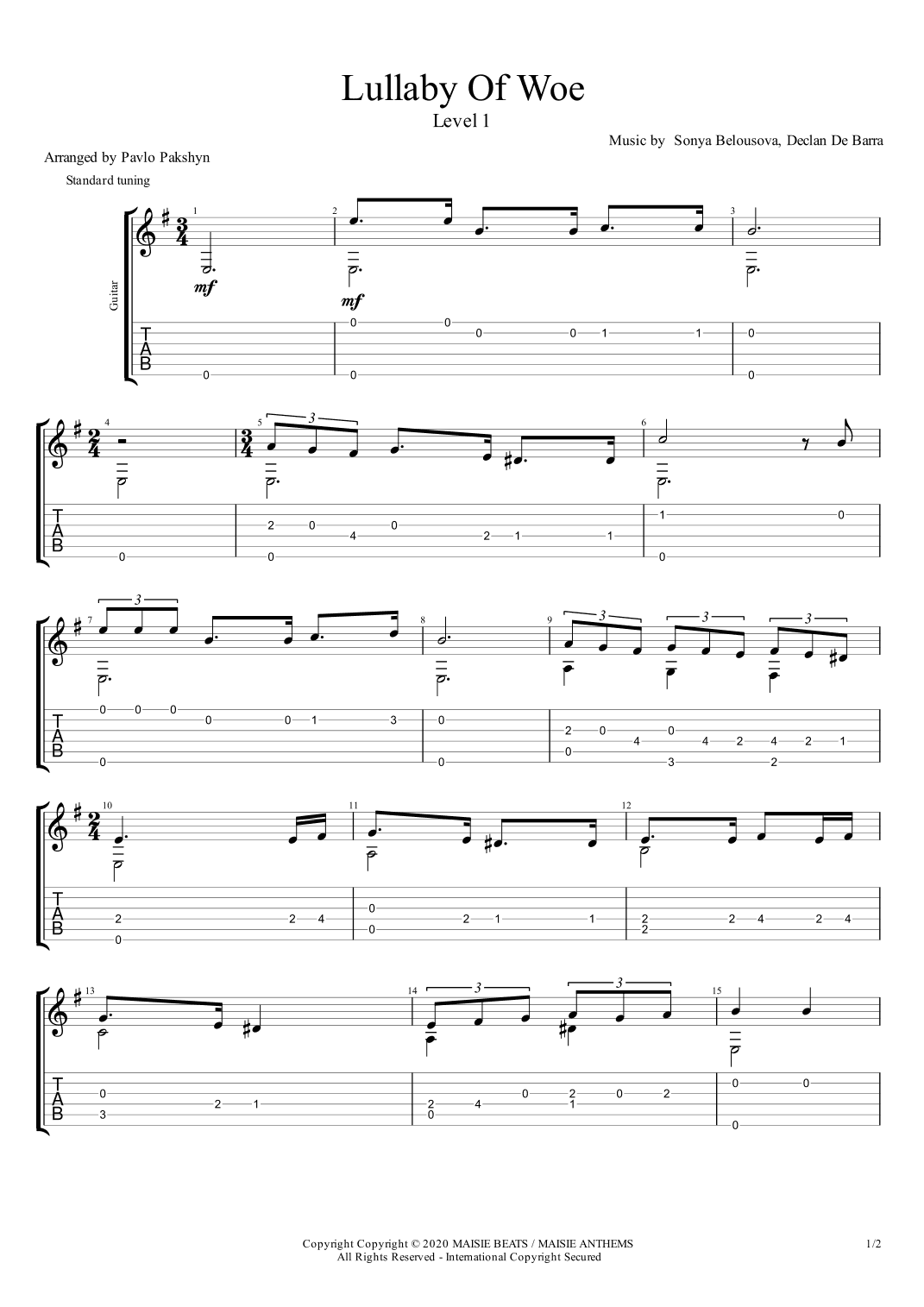 Lullaby Of Woe (arr. Pavlo Pakshyn)