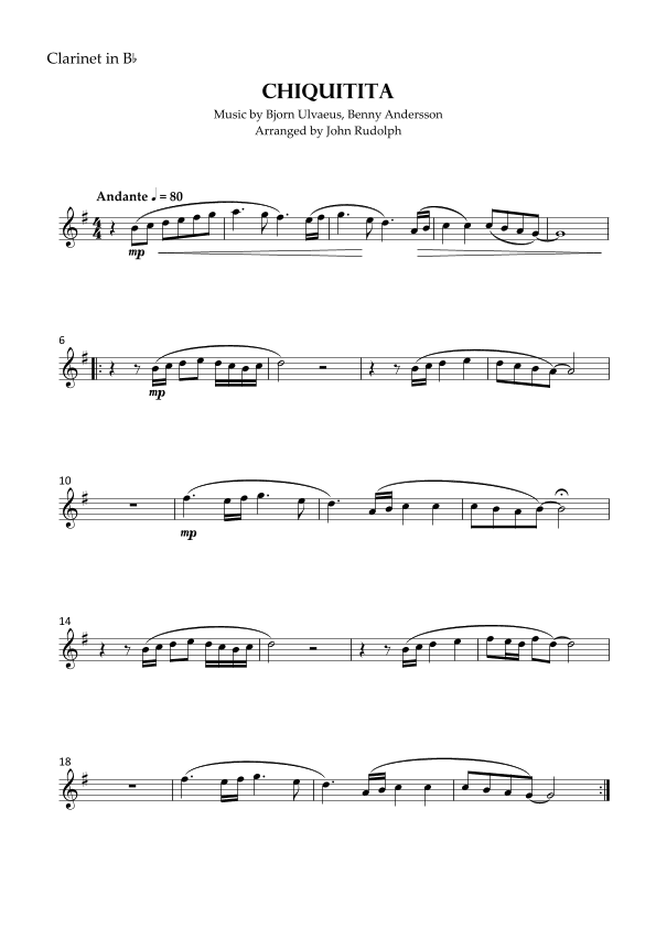 Chiquitita (arr. John Rudolph)