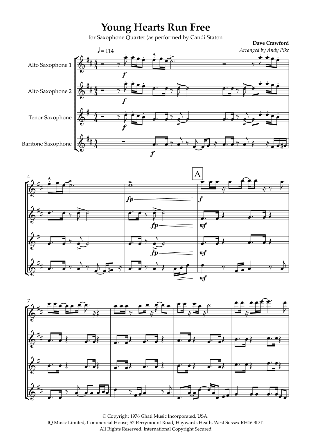 Young Hearts Run Free (arr. Andy Pike)