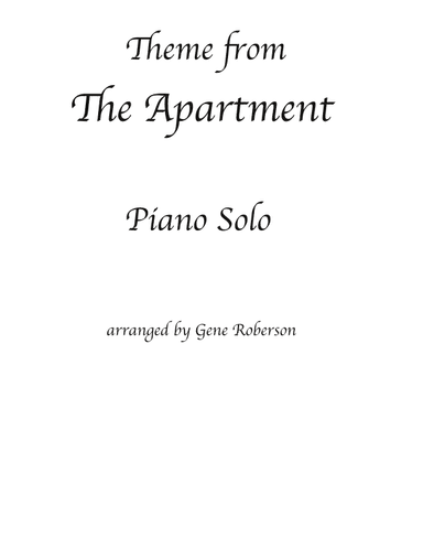(theme From) The Apartment (arr. Gene Roberson)