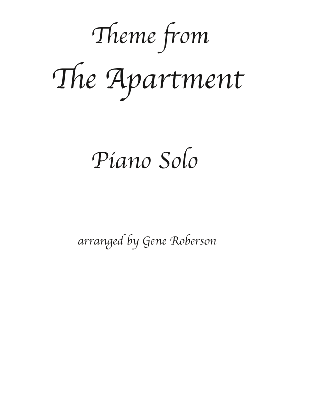(theme From) The Apartment (arr. Gene Roberson)